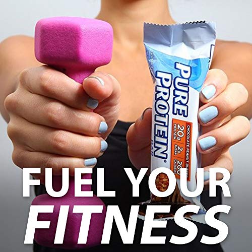 Pure Protein Bars, High Protein, Nutritious Snacks to Support Energy, Low Sugar, Gluten Free, Chocolate Deluxe, 1.76 oz., 12 Count (Packaging may vary)