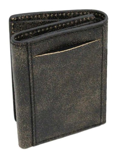 Harley-Davidson Men's Burnished Tri-Fold Skull Wallet Leather BM2647L-TanBlk