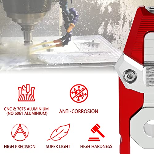Canitu Chain Axle Adjuster Kit for Honda Grom's 2014-2021, CNC Billet Aluminum Motorcycle Chain Adjusting Tool Rear Axle Swingarm Spool Chain Adjuster Tensioner Mods (Red)