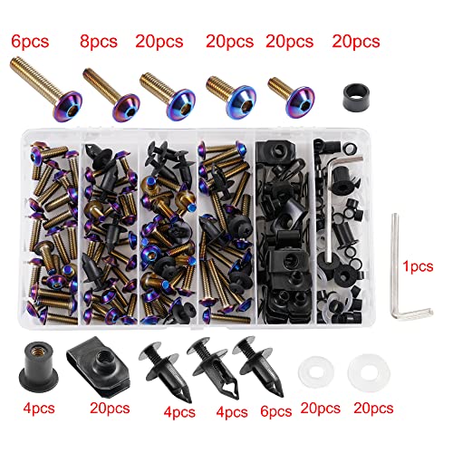 SPORT FAIRING Universal Fairing Bolt Kit M5 M6 Stainless Steel Motorcycle Screws Fasteners Fit for Kawasaki Suzuki Honda Yamaha