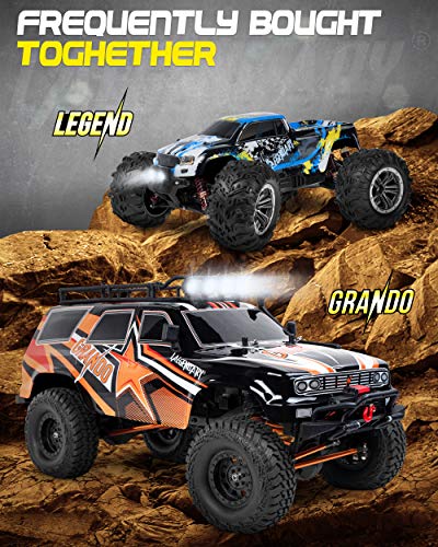 LAEGENDARY RC Crawler - 4x4 Offroad Crawler Remote Control Truck for Adults - RC Car, RC Rock Crawler, Fast Speed, Electric, Hobby Grade Car - 1:10 Scale, Brushed, Red - Orange