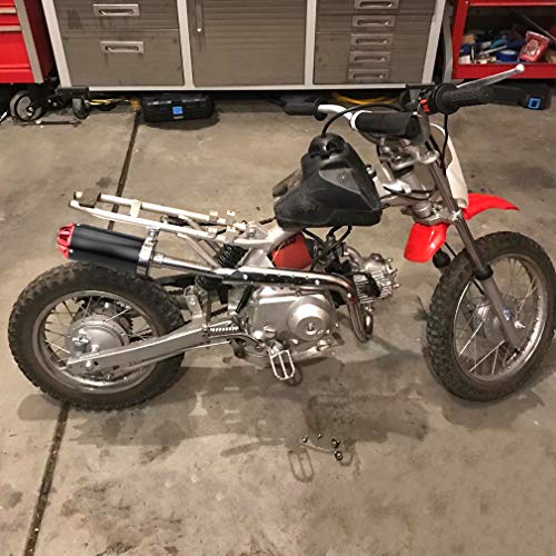 Aluminum Red 28mm Motorcycle Exhaust Muffler For CRF50 XR50 KLX SSR Thumpstar Lifan 50cc 70cc 90cc 110cc 125cc Chinese Pit Trail Dirt Bike