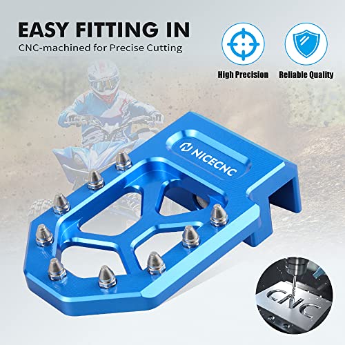 NICECNC Blue Foot Peg Extenders Brake Lever Pedal Extender Compatible with Yamaha YFZ450R 2009-2023 2022 2021 2020 2019 2018 2017 2016 YFZ450X 2010-2011 YFZ 450 2017 Replacement for 18P-27211-01-00