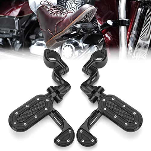 Motorcycle Highway Engine Guard Crash Bars With Fold-Up Foot Pegs For Harley, Yamaha, Honda, Suzuki & More