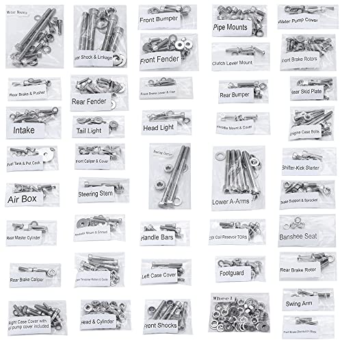PTNHZ 304 Stainless Steel 662 Piece Polished Bolt Screw Kit Fastener Nut Gasket Washer Set Compatible For YAMAHA YFZ350 YFZ 350 Banshee ATV
