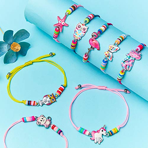 BBTO 20 Pieces Unicorn Bracelets Friendship Bracelets for Girls Women Bracelets Jewelry Animal Pendant Unicorn Owl Cute Bracelets Adjustable for Prize Pretend Play Party Favors (Dog Style)