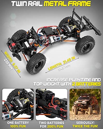 LAEGENDARY RC Crawler - 4x4 Offroad Crawler Remote Control Truck for Adults - RC Car, RC Rock Crawler, Fast Speed, Electric, Hobby Grade Car - 1:10 Scale, Brushed, Red - Orange