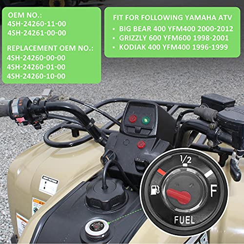 Fuel Gas Tank Level Gauge Meter for Yamaha Big Bear 400 Grizzly 600 Kodiak 400 YFM400 YFM600 (OEM# 4SH-24260-11-00 4SH-24261-00-00)