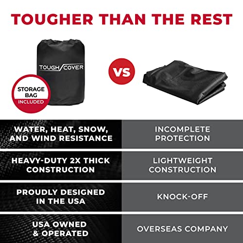 Tough Cover Basic Edition ATV Cover, Heavy Duty 210D Marine Grade Fabric, Quad Cover for Kawasaki, Honda, Polaris, Yamaha, and More. Protection Against Water, Wind, UV. 4 Wheeler Accessories (Black)