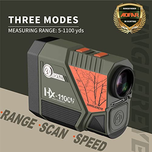 AOFAR HX-1100V Rangefinder for Hunting Archery, 1100 Yards with Angle and Horizontal Distance, High-Precision for Bow Hunting with Range,Speed,Scan Mode,6X,Lightweight,Free Battery,Carrying Case