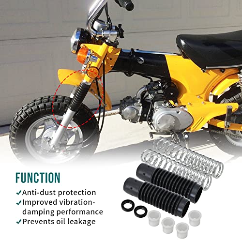 Motoparty Front Fork Rebuild Kit for Honda CT70 Trail70 1972-1979 CL70 SS50 All Model Great Replacement for Fork Boot and Spring Seal Nylon Cover Rebuild Kit