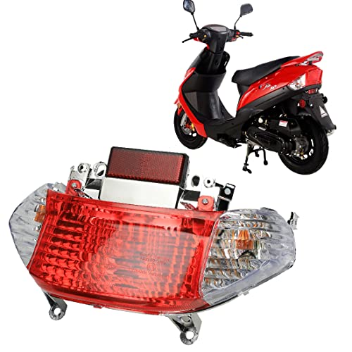 FVRITO Rear Tail Light Brake Turn Signal Taillight for Gy6 49cc 50cc Tao Tao Sunny ATM-50 Roketa Sunl Jonway Baja SC50 Baccio Heat Coolsport Icebear Chinese Scooter Moped Motorcycle Motor 125cc 150cc