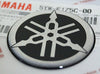 45MM Diameter Yamaha Tuning Fork Decal Sticker Emblem Logo Black / Silver Raised Domed Gel Resin Self Adhesive Motorcycle / Jet Ski / ATV / Snowmobile