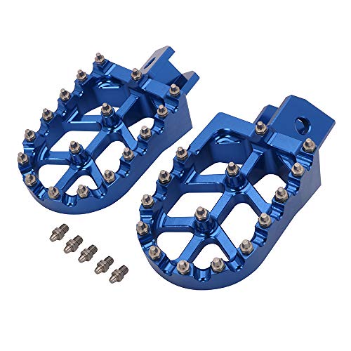 AnXin Motorcycle Foot Pegs Footpeg Pedals FootRest for PW50 1981-2021 PW80 1983-2006 Pit Dirt Bike Blue