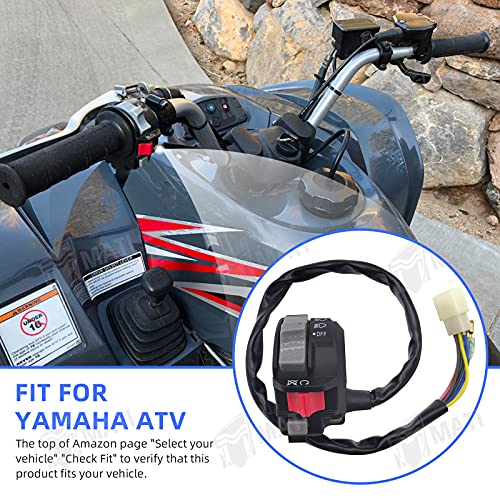Left Handlebar Control Engine Start Run Off Headlight Switch for Yamaha Wolverine 350 YFM350F Big Bear 350 YFM350F/U Kodiak 400 4WD YFM400F Warrior 350 YFM350X Grizzly 600 YFM600F Moto-4 YFM350E