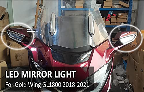Suitable for Honda Goldwing Gold Wing GL1800 GL 1800 F6B 2018-2020 motorcycle LED front side mirror turn signal indicator motorcycle accessories LED light, transparent