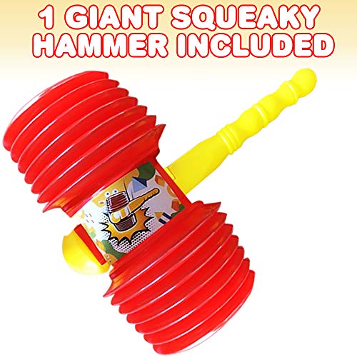 ArtCreativity Giant Squeaky Hammer, Jumbo 14 Inch Kids’ Squeaking Hammer Pounding Toy, Clown, Carnival, and Circus Birthday Party Favors, Great Gift for Boys and Girls Ages 3 Plus