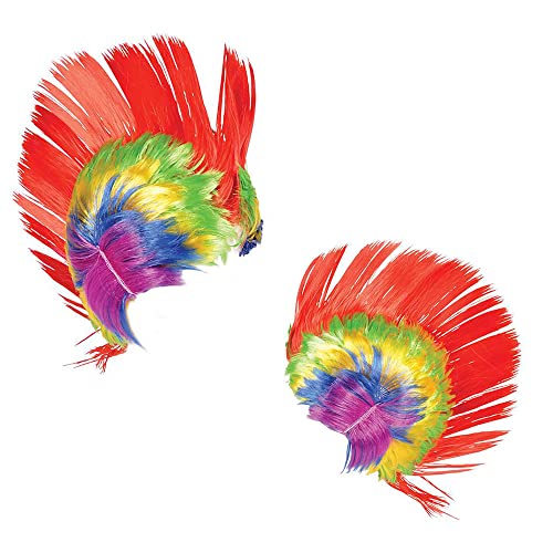 Rainbow Clown Wig, Dress-Up Accessory, Pretend Play, Party Favor (Rainbow Mohawk Wig)