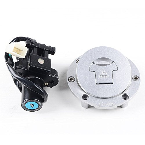 AMOPA Compatible with Honda '04-'07 CBR 1000RR '03-'06 600RR Full Set Ignition Switch Seat Fuel Gas Tank Cap with Lock Key