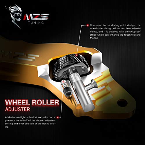 MZS Gold Motorcycle Brake Clutch Levers Wheel Roller Adjustable Short CNC Compatible with CMX 300 500 Rebel Fury VTX1300CX VT750 Phantom Shadow NC750S NC750X Black Spirit