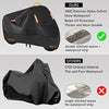 300D Heavy Duty Motorcycle Cover, Seceles All Season Durable Waterproof Outdoor Protection Scooter Cover with 4 Reflective Strips Lock-Holes Storage Bag Fits up to 91" Yamaha Honda Harley Suzuki (XL)