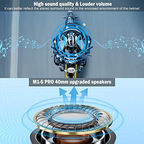 FODSPORTS Motorcycle Bluetooth Intercom, M1S Pro 2000m 8 Riders Group Motorbike Helmet Communication System Headset Universal Wireless Interphone (Waterproof/Handsfree/Stereo Music/GPS/2 Pack)