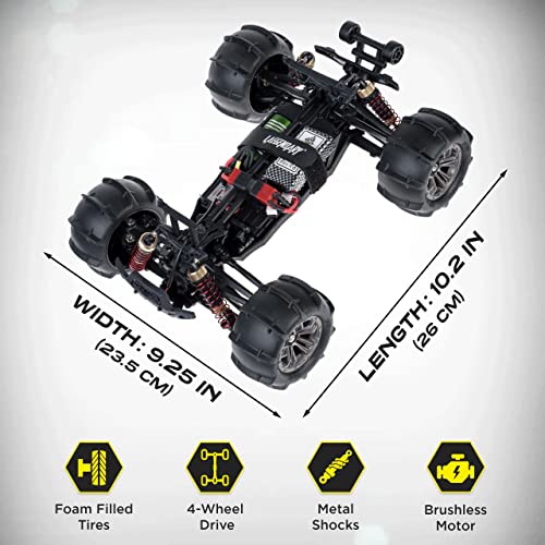 LAEGENDARY Fast RC Cars for Adults and Kids - 4x4, Off-Road Remote Control Car - Battery-Powered, Hobby Grade, Waterproof Monster RC Truck - Toys and Gifts for Boys, Girls and Teens Black - Yellow