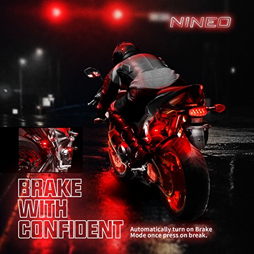 NINEO 8 pcs Motorcycle RGB LED Strip Lights , Multi-Color Neon w/Smart Remote Controller| Compatible with Carts Trikes Cruiser Scooter ATVs UTVs