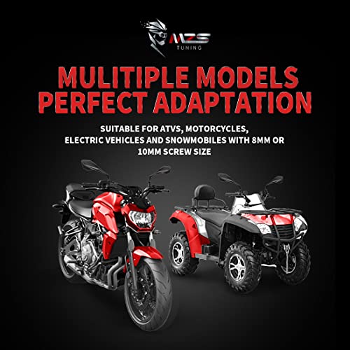 MZS ATV Mirrors | Universal Rear View 7/8 Handlebar Mount Side Compatible with Motorcycle Dirt Bike Quad Street Bike Adventure Snowmobile Jet ski Scooter Coolster Moped GY6 ATV's