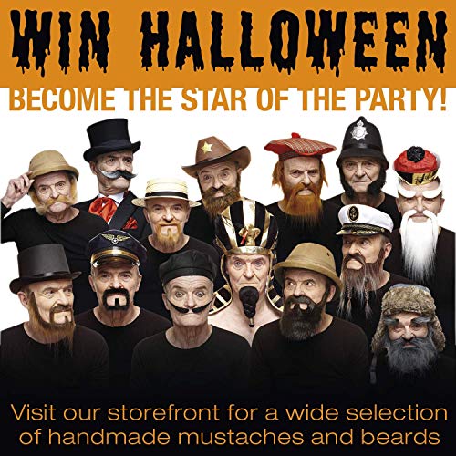 Mustaches Self Adhesive Fake Mustache, Novelty, Maestro False Facial Hair, Costume Accessory for Adults, Black Color