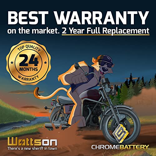 Chrome Pro YTX5L-BS iGel Maintenance Free Replacement Battery with Digital Display for ATV, Motorcycle, and Scooter: 12 Volts.5 Amps, 4Ah, Nut and Bolt (T3) Terminal