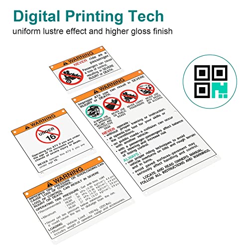 For Yamaha Stickers Warning Decals Labels with Bolts Kit Aluminum Backing Plates ATV Accessories Parts fit for Banshe,YFZ450R efi, Raptor 700, Raptor 660, YFZ450 carb model, Warrior 350, Blaster 200