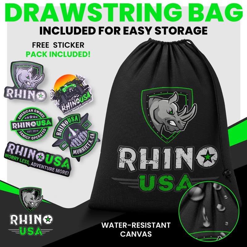 RHINO USA Ratchet Straps Tie Down Kit, 5,208 Break Strength - Includes (4) Heavy Duty Rachet Tiedowns with Padded Handles & Coated Chromoly S Hooks + (4) Soft Loop Tie-Downs