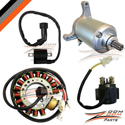 1993 - 1998 Yamaha Kodiak 400 Starter Ignition Coil Solenoid Relay Stator YFM