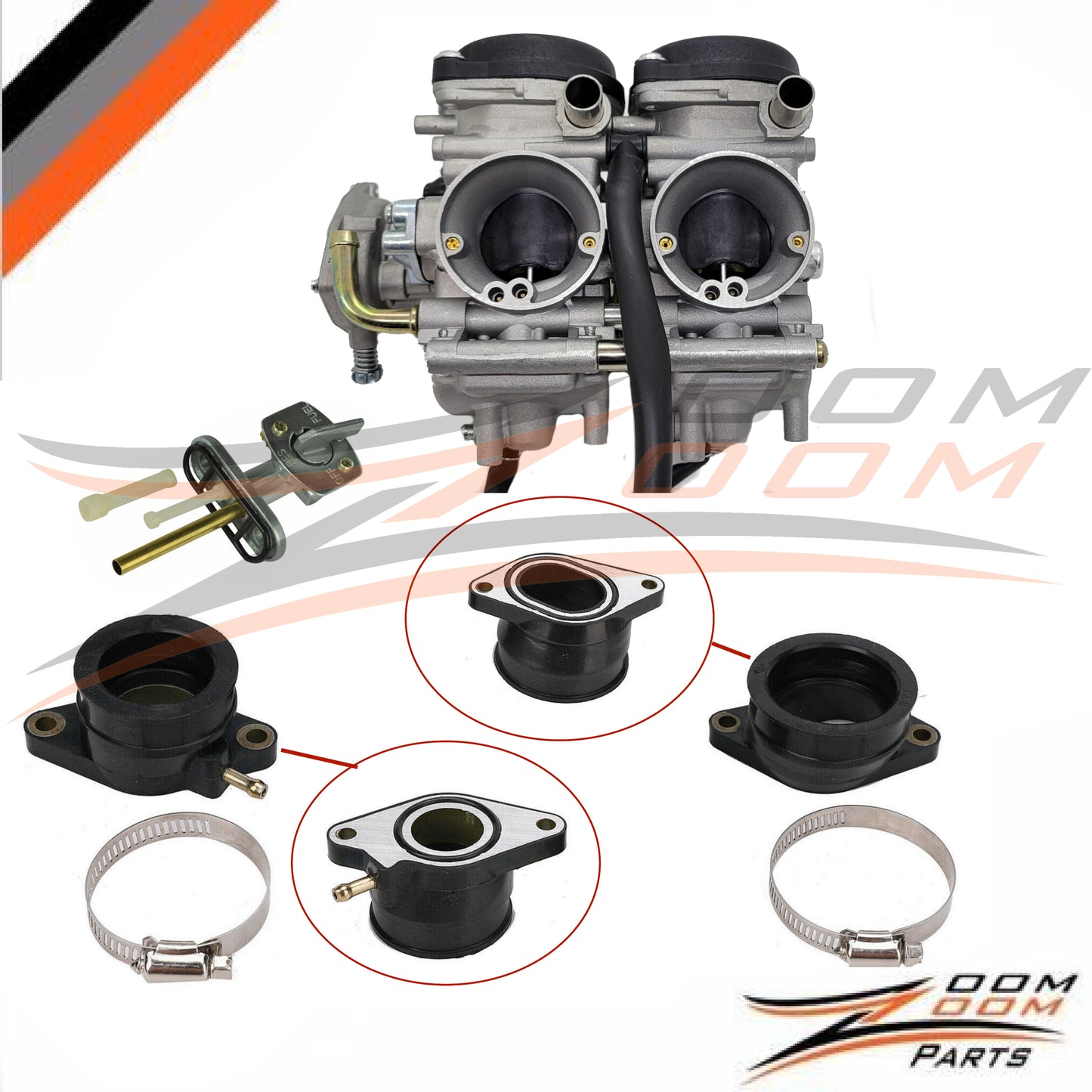 Yamaha Raptor 660 YFM 660R Carburetor Intake Fuel Petcock 2001 - 2005 01-05