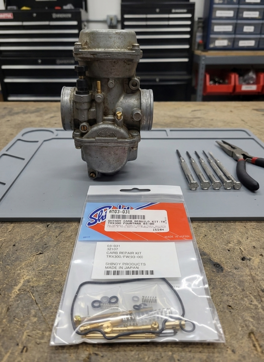 SHINDY CARBURETOR REBUILD KIT 03-031 1993 - 2000 HONDA TRX 300FW TRX300 FOURTRAX 2x4 4x4 UTILITY ATV QUAD