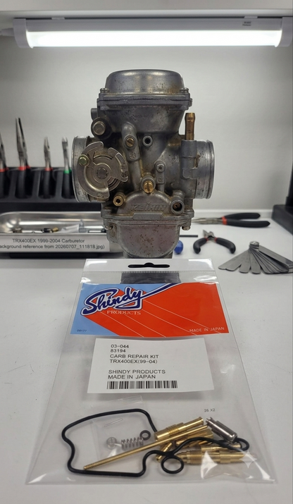SHINDY CARBURETOR REBUILD KIT 03-044 1999 2000 HONDA TRX 400EX TRX400EX FOURTRAX ATV QUAD