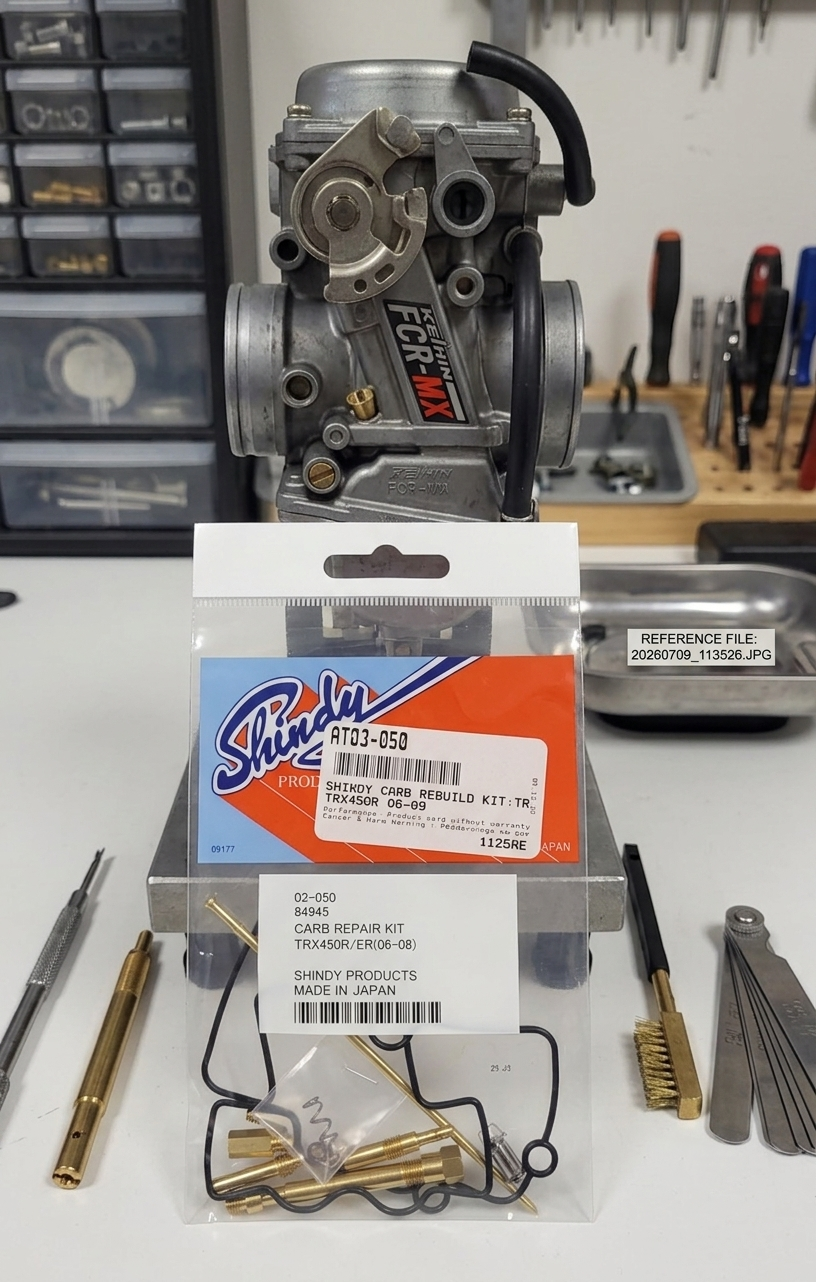 SHINDY CARBURETOR REBUILD KIT 03-050 2006 2007 2008 2009 2012 2013 2014 HONDA TRX 450R TRX450R ATV QUAD