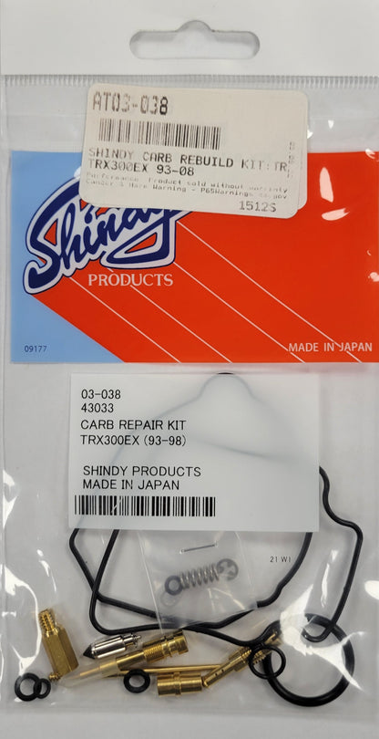 REBUILDERS CHOICE Shindy Carburetor Rebuild Kit 03-038 & CUSTOM JETTING 1993-2008 Honda TRX300EX