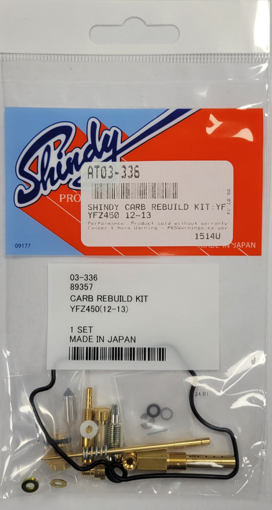Shindy Carburetor Rebuild Kit 03-336 2012-2013 Yamaha YFZ450