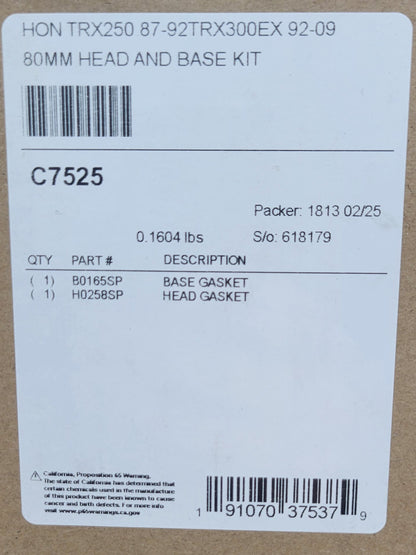 C7525 Cometic Gasket Top End Gasket Kit - 80mm Bore - 1993-2008 HONDA TRX300EX / 1987-1992 HONDA TRX250X