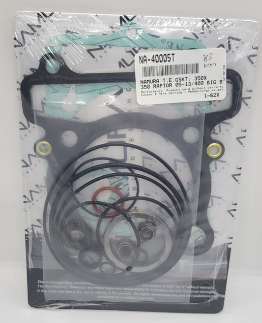 NA-40005T NAMURA 83mm TOP END GASKET SET FOR 1987-2004 YAMAHA WARRIOR 350 / 2004-2013 YAMAHA RAPTOR 350