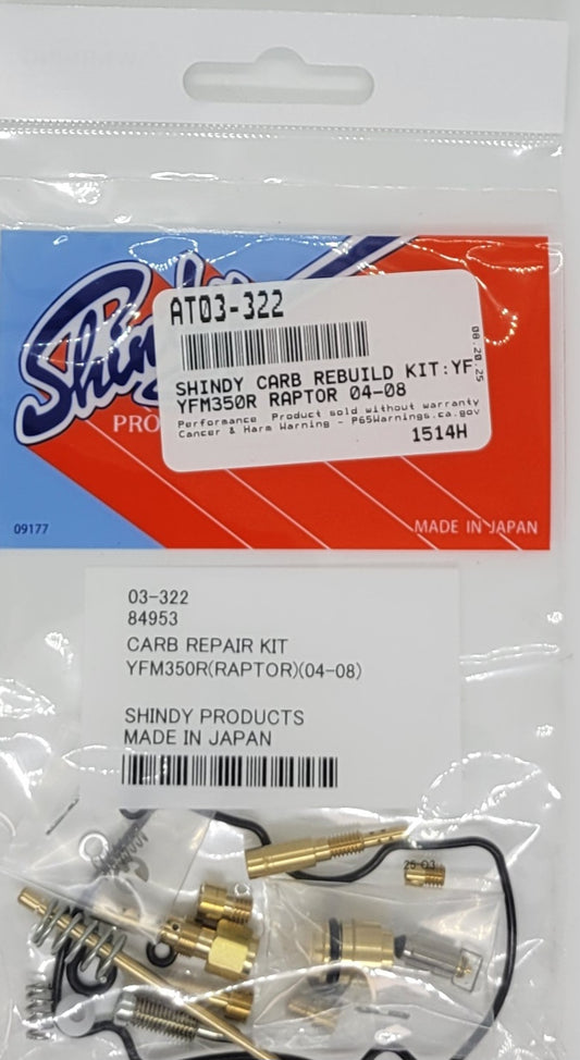 SHINDY CARBURETOR REBUILD KIT 03-322 2004-2013 YAMAHA RAPTOR 350