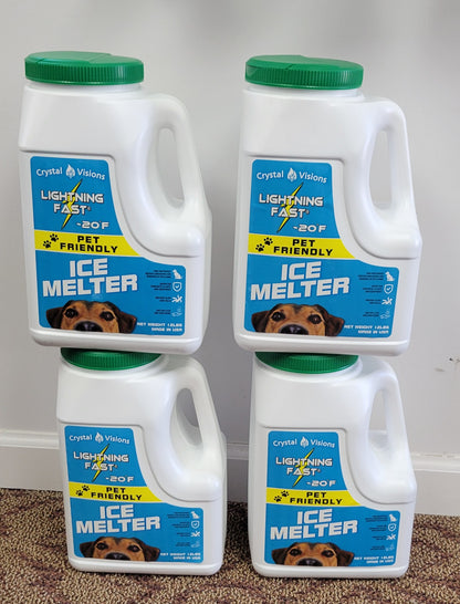 CASE OF 4 Ice Melter 12 Lb Shaker Jug Pet Friendly Side Walk Concrete Salt