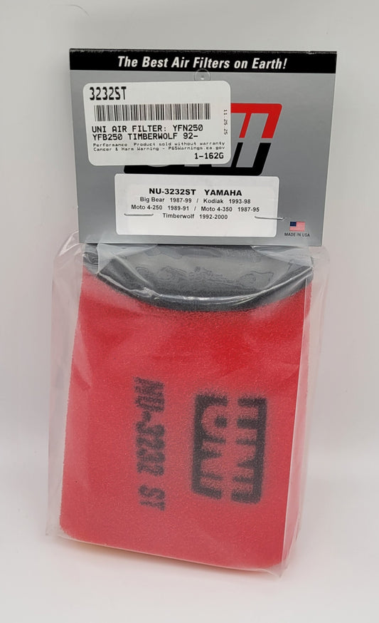 Uni Filter NU-3232ST 2 Stage Air Filter 1992-1996 YAMAHA TIMBERWOLF 2WD 250 / 1994-2000 TIMBERWOLF 250 4X4 / 1991-1999 BIG BEAR 350 4X4 / 1993-1999 KODIAK 400 4X4