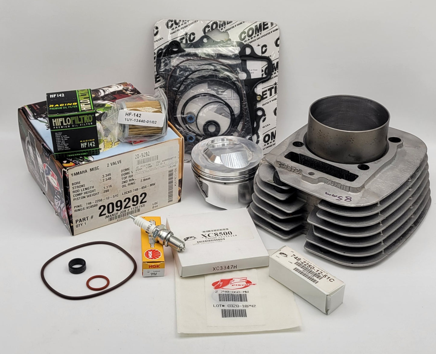 OEM BLOCK 85mm 12.0:1 JE PISTON COMETIC GASKET BIG BORE CYLINDER KIT FOR 1987-2004 YAMAHA WARRIOR 350 / 2004-2013 RAPTOR 350