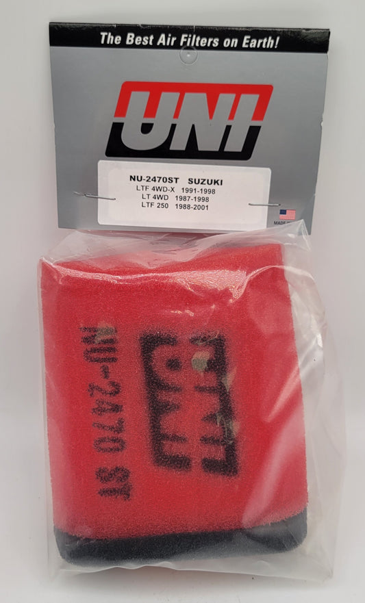 Uni Filter NU-2470ST 2 Stage Air Filter - 1987-1998 SUZUKI LT-F 250F QUADRUNNER 4X4 / 1988-2002 LT-F250 QUADRUNNER / 1991-1998 LT-F4WDX KING QUAD 300