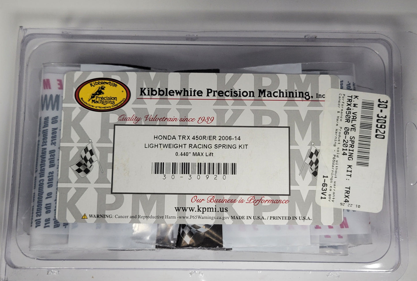 Kibblewhite Lightweight Racing Valve Spring Kit 30-30920 for 2006-2014 HONDA TRX450R / TRX450ER
