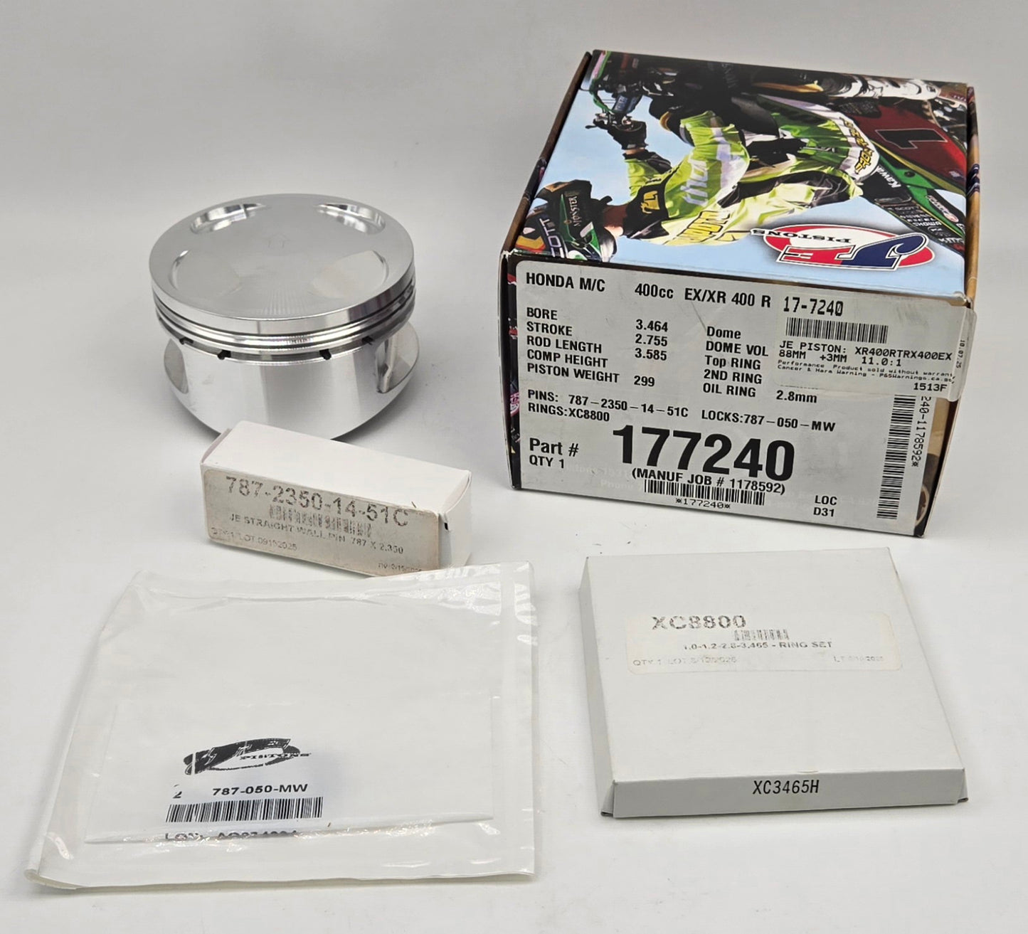 88mm JE 11:1 BIG BORE 426cc OEM CYLINDER KIT, COMETIC GASKET & GT THUNDER STUDS FOR 1999-2014 HONDA TRX400EX / TRX400X (A)