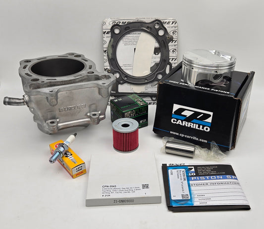 90mm STOCK BORE CP 12.0:1 / 12.5:1 OEM STEEL SLEEVED CYLINDER KIT & COMETIC GASKET FOR 2003-2014 SUZUKI LT-Z400 LTZ400 (A)